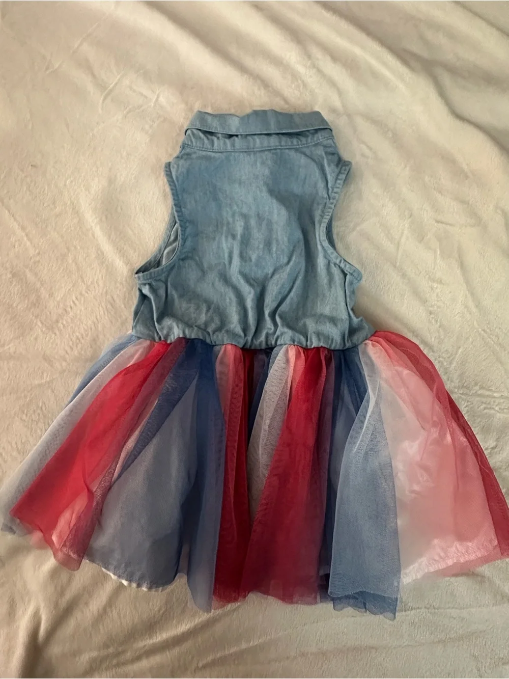 Disney Sleeveless Denim Top with Red, Blue, White Tulle Skirt - Picture 2 of 3